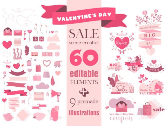 Download Valentines Day Sale Vector Scene Creator - Premium Bundle