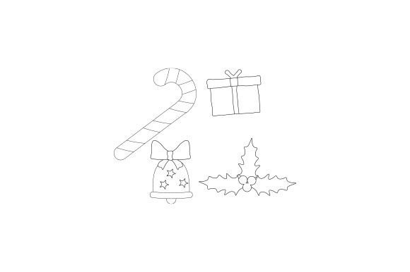 Download Christmas Line Art Doodles - Art Collection