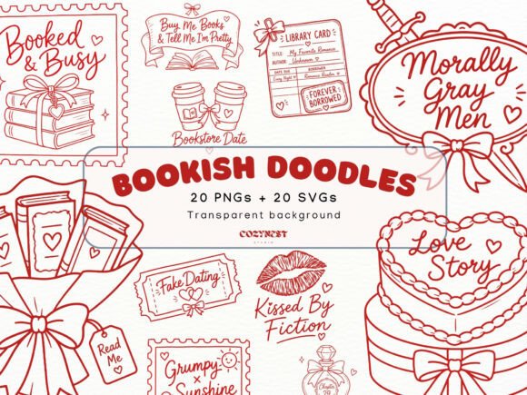 Download Romance Lover Doodle Clipart Bookish PNG - Art Collection