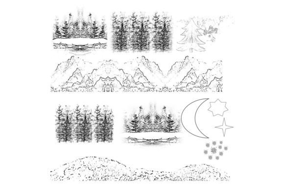 Download Northern Lights Black and White Clipart - Art Collection