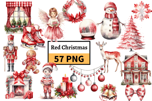 Download Red Christmas Illustrations Clipart PNG - Art Collection