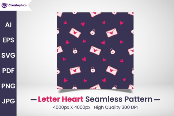 Download Seamless Letter Heart Pattern - Art Collection