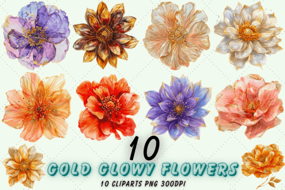 Download Shiny Gold Flowers Clipart, Flower PNG - Art Collection