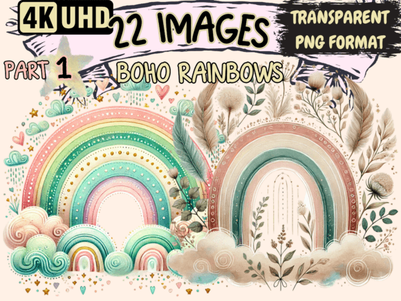 Download Boho Rainbows Clipart P1 - Art Collection
