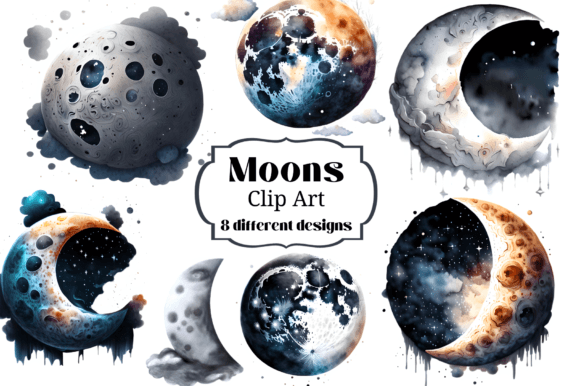 Download Moon Clip Art Full Moon &amp; Cresecent Moon - Art Collection