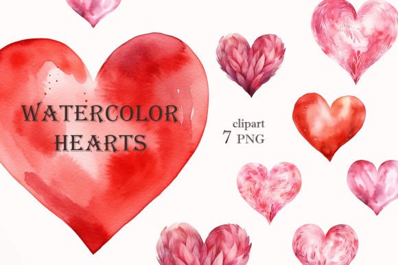 Download Watercolor Hearts - Art Collection