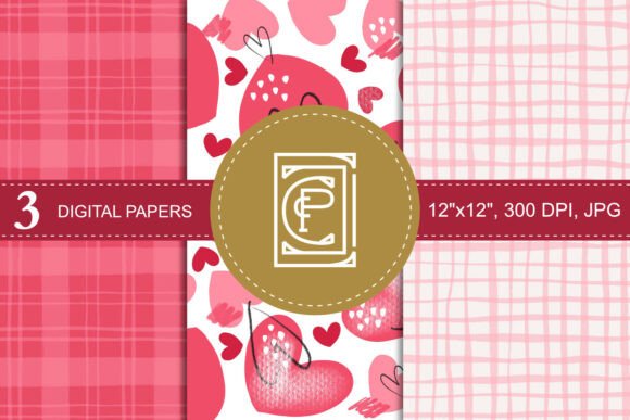 Download Valentines Cute Pink Heart Digital Paper - Art Collection