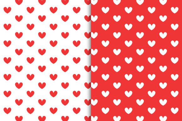 Download Red White Heart Pattern Background - Art Collection