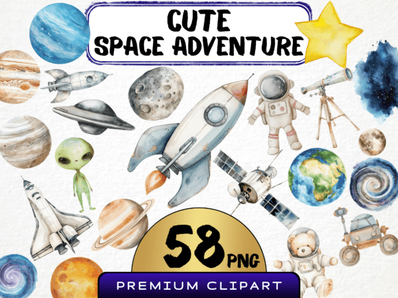 Download Watercolor Cute Space Clipart - Art Collection