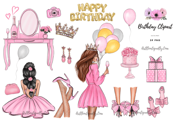 Download Pink Glam Fashion Girl Clipart - Art Collection