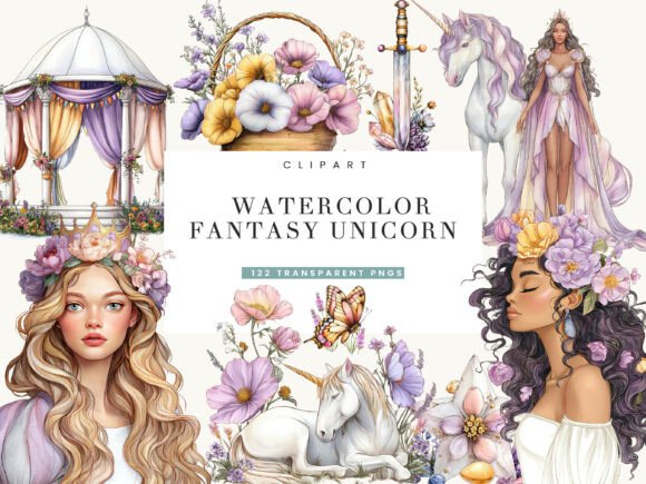 Download Watercolor Fantasy Unicorn Clipart - Art Collection