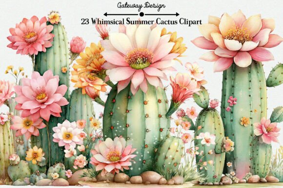 Download Whimsical Summer Cactus Clipart - Art Collection