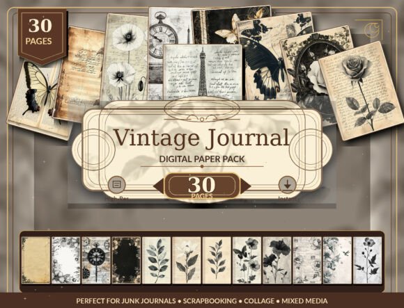 Download Vintage Paris Collage Wall Art Bundle - Art Collection