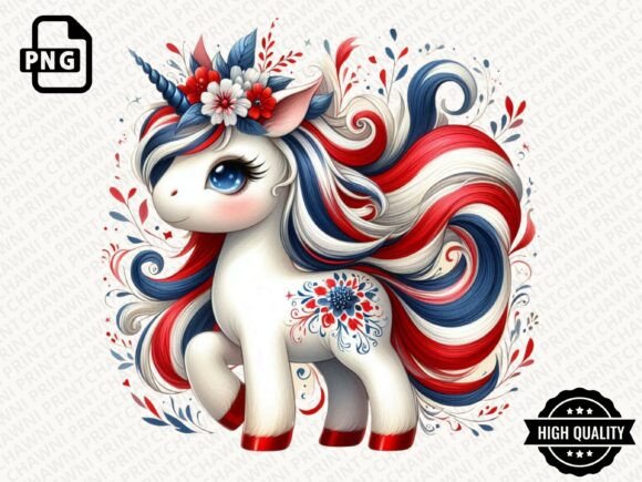 Download 4th of July Baby Unicorn Clipart PNG - Art Collection