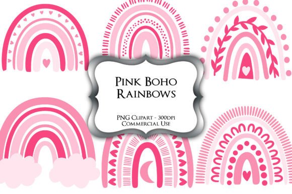 Download Pink Boho Rainbows PNG Clipart Graphics - Art Collection