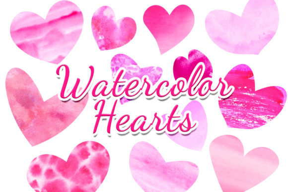 Download Watercolor Hearts Pink Purple Clipart - Art Collection