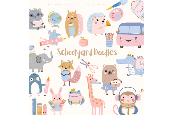 Download Back to School Kids Doodle Clipart Set - Art Collection