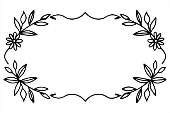Download Floral Line Art Border Design - Art Collection