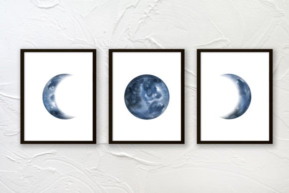 Download Moon Phase Wall Art Set of 3 Prints - Art Collection