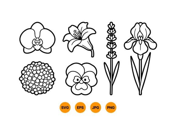 Download Floral Outline SVG Clipart - Art Collection