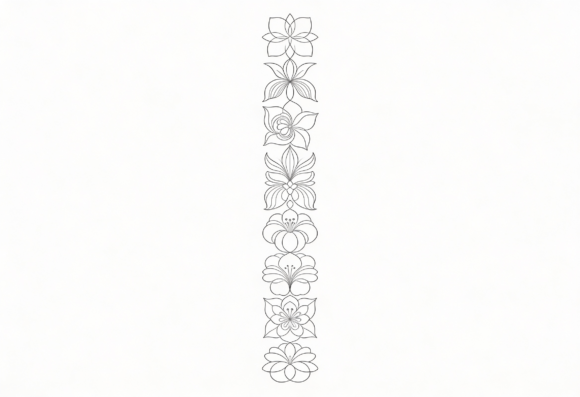 Download Floral Line Art Border Design Elements - Art Collection