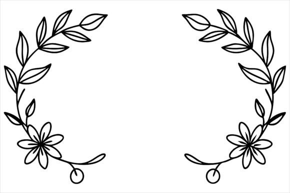 Download Floral Line Art Border Design - Art Collection