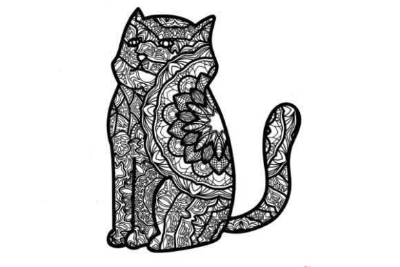 Download Cat Mandala or Coloring Page Art - Art Collection