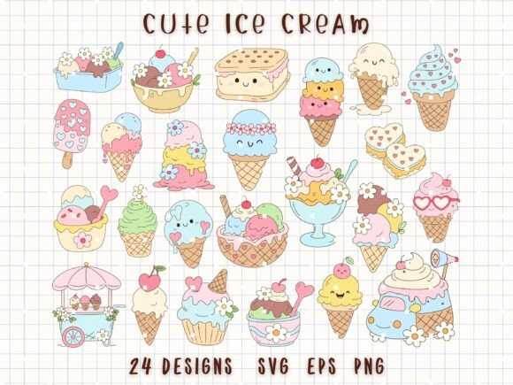 Download Ice Cream Clipart Cute Dessert SVG - Art Collection