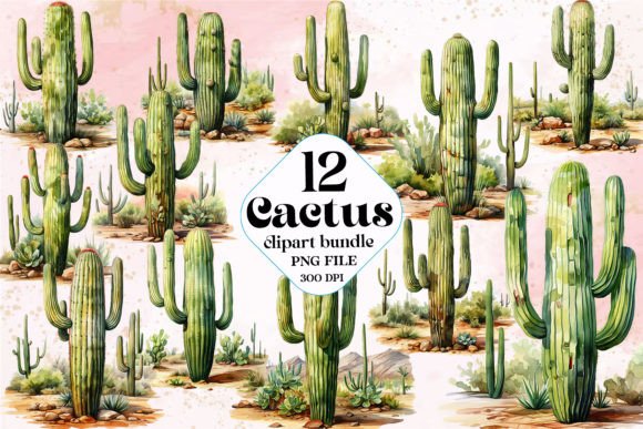 Download Boho Watercolor Cactus Clipart - Art Collection