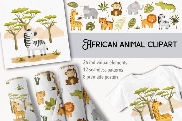 Download African Animals Watercolor Clipart - Art Collection