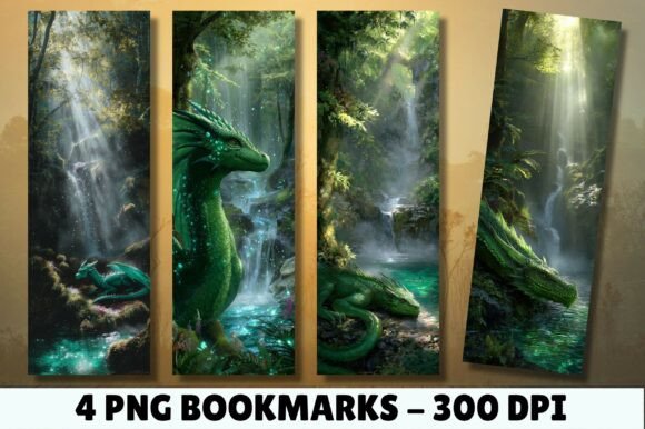 Download Green Forest Dragon Nature Art Bookmark - Art Collection