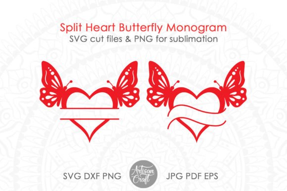 Download Split Heart Monogram SVG, Frame SVG - Art Collection