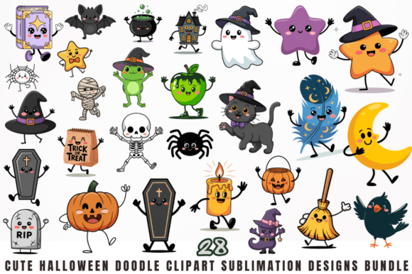 Download Cute Halloween Doodle Clipart PNG Design - Art Collection