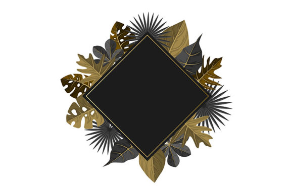 Download Rectangular Golden Tropical Plant Summer - Golden Collection