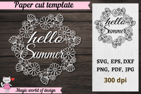Download Hello Spring Papercut SVG, Frame Outline - Line Collection