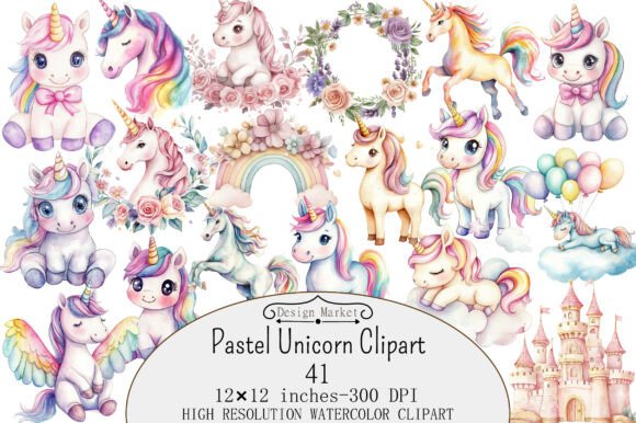 Download Watercolor Pastel Unicorn Clipart - Art Collection