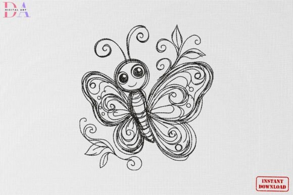 Download Cute Butterfly Sketch Nature Art - Art Collection