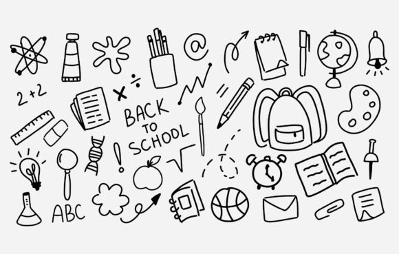 Download Back to School Doodle Clipart Set | Hand - Art Collection