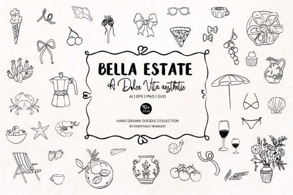 Download Whimsical Line Art Doodles Italy Summer - Art Collection