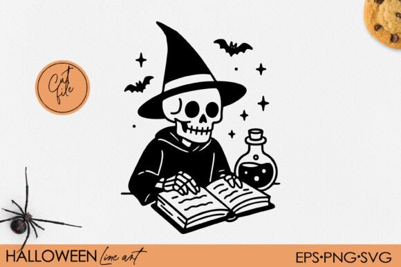 Download Witchy Skeleton Halloween Clipart SVG - Art Collection