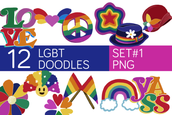 Download 12 LGBT Clipart Doodles - Art Collection
