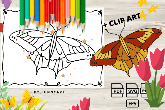Download Butterfly Coloring Page + Clipart - Art Collection
