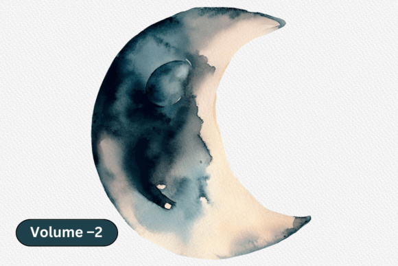 Download Watercolor Moon Lunar Phases Clip Art - Art Collection