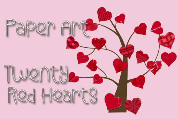 Download Red Hearts Paper Art-strips, Folds, Rips - Art Collection