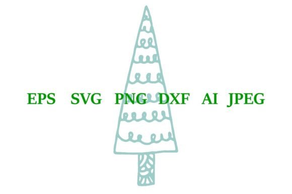 Download Boho Christmas Tree Doodle Clipart - Art Collection