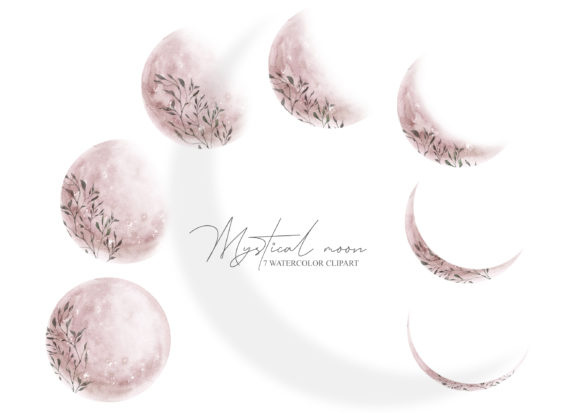 Download Watercolor Moon Phases Clipart - Art Collection