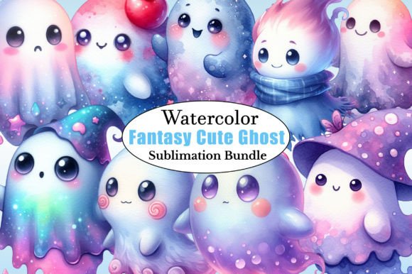 Download Watercolor Fantasy Cute Ghost Clipart - Art Collection