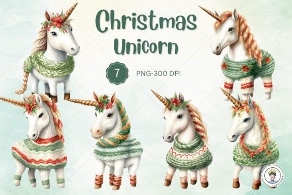 Download Watercolor Christmas Unicorn Clipart - Art Collection