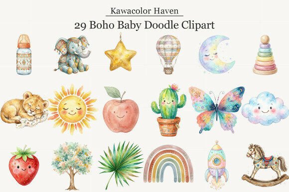 Download Boho Baby Doodle Clipart - Art Collection