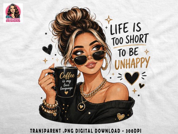 Download Chic Coffee Girl PNG Clipart Sublimation - Art Collection